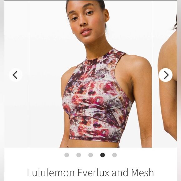 Lululemon Everlux Mesh Urbantricity Multi Dark Terracotta Pattern Cropped Tank 4 - Picture 1 of 11